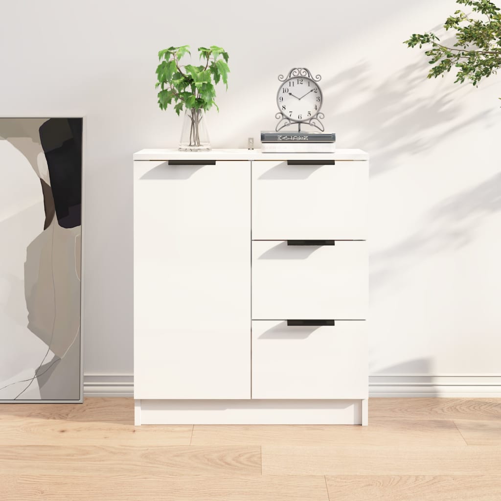 Credenza 60x30x70 cm in Legno Multistrato Bianco Lucido - homemem39