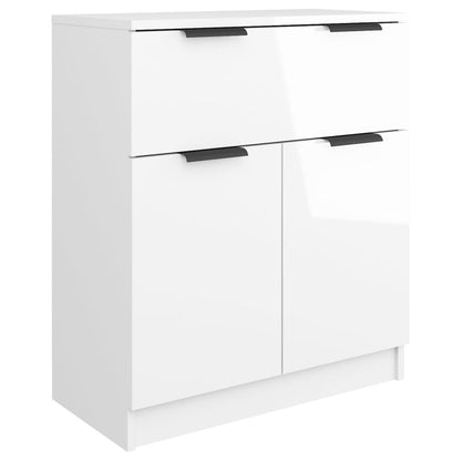 Credenza Bianco Lucido 60x30x70 cm in Legno Multistrato - homemem39