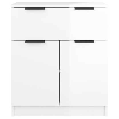 Credenza Bianco Lucido 60x30x70 cm in Legno Multistrato - homemem39