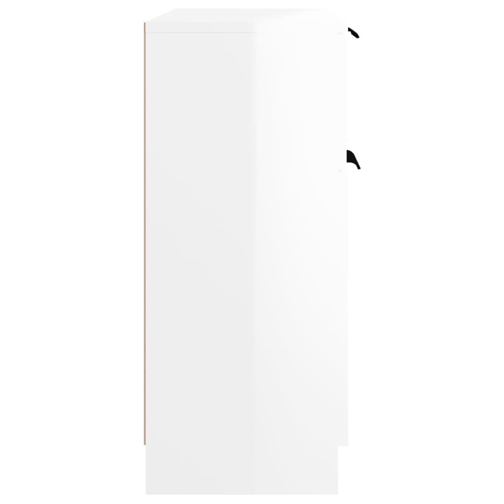 Credenza Bianco Lucido 60x30x70 cm in Legno Multistrato - homemem39