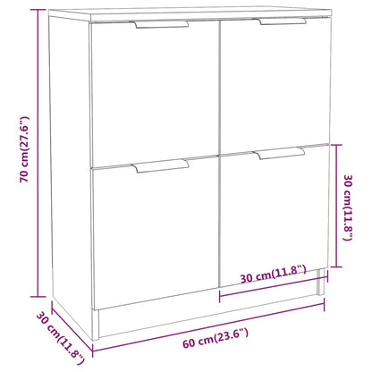 Credenza Bianca 60x30x70 cm in Legno Multistrato - homemem39