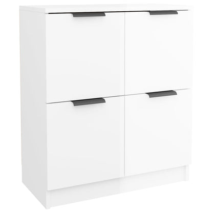 Credenza Bianco Lucido 60x30x70 cm in Legno Multistrato - homemem39