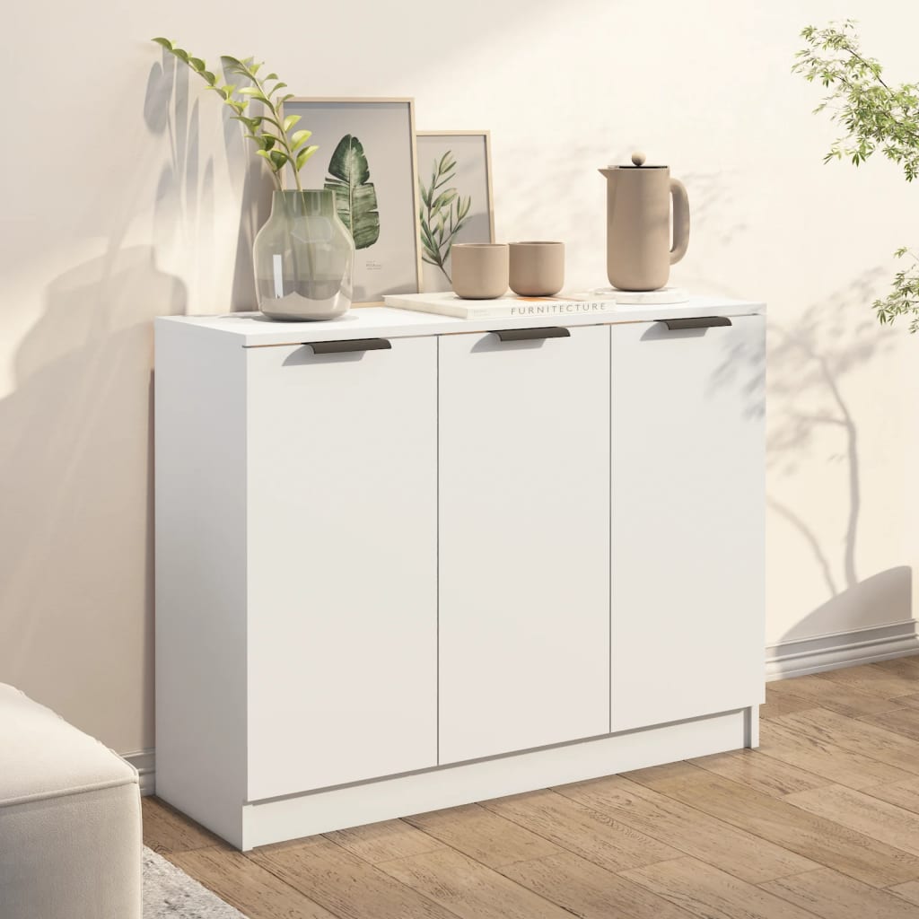 Credenza Bianca 90,5x30x70 cm in Legno Multistrato - homemem39