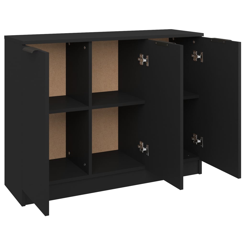 Credenza Nera 90,5x30x70 cm in Legno Multistrato - homemem39