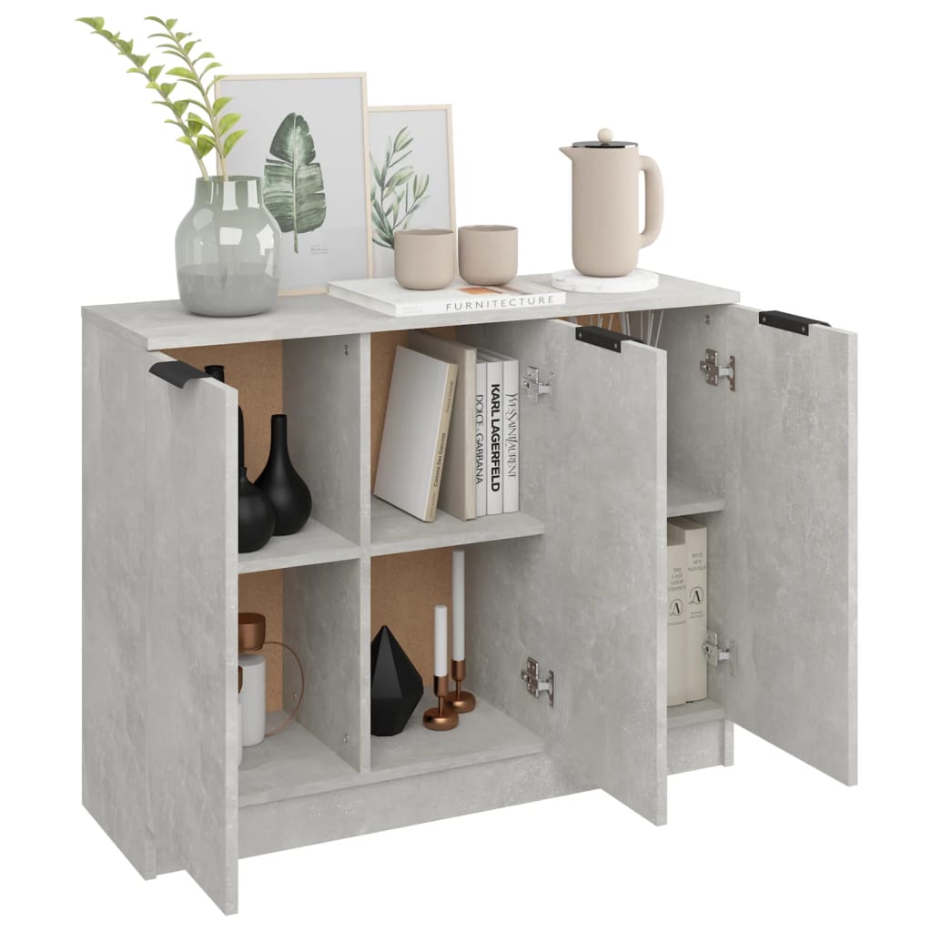 Credenza Grigio Cemento 90,5x30x70 cm in Legno Multistrato - homemem39