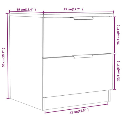 Comodini 2pz Grigio Cemento in Legno Multistrato - homemem39