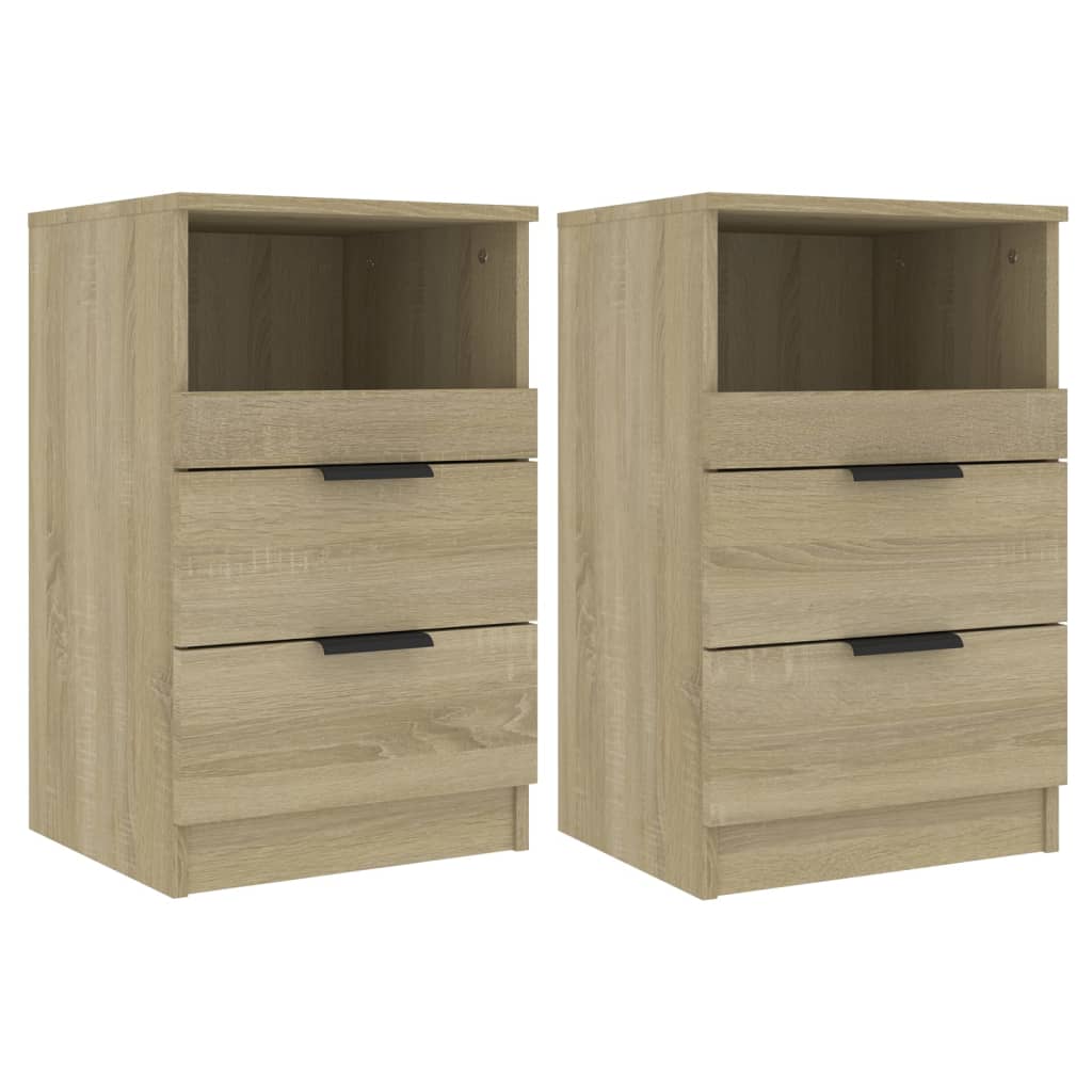 Comodini 2 pz Rovere Sonoma in Legno Multistrato - homemem39