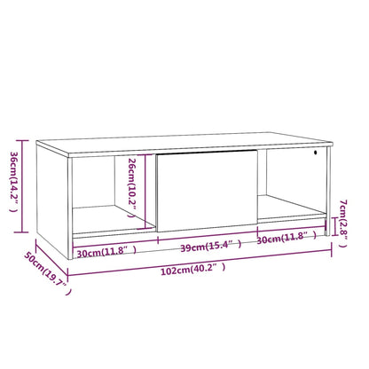 Tavolino da Salotto Rovere Sonoma 102x50x36cm Legno Multistrato - homemem39