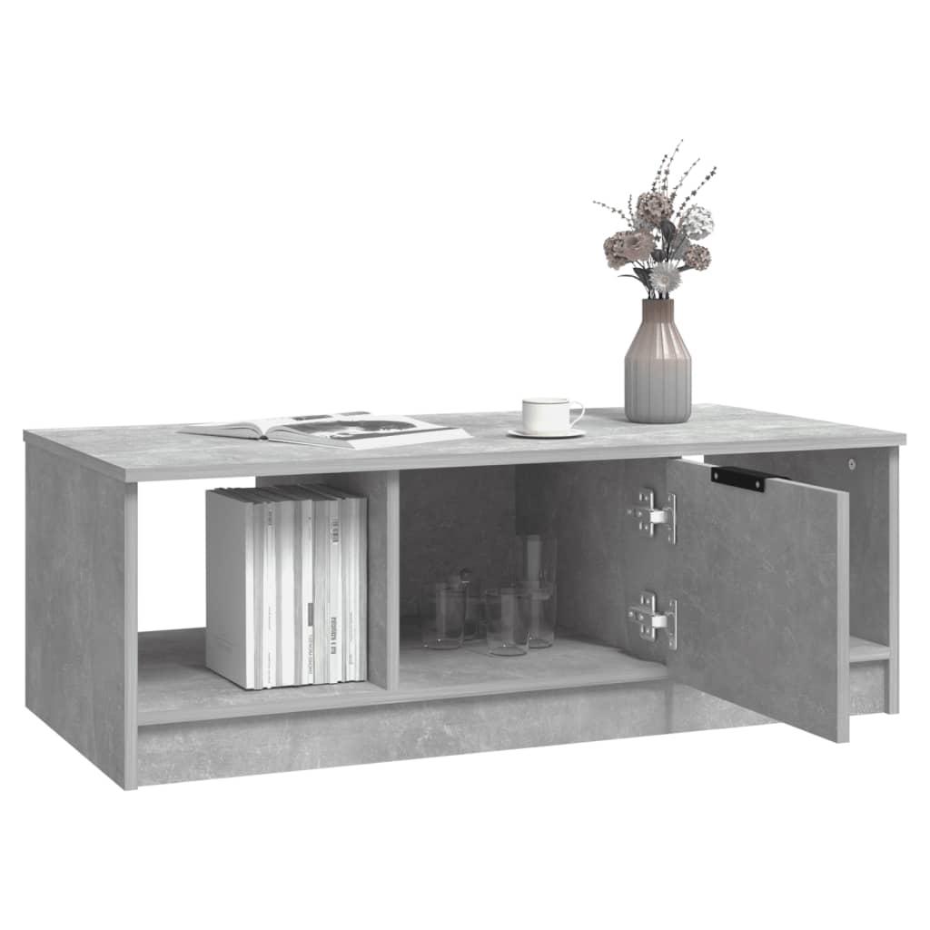 Tavolino Salotto Grigio Cemento 102x50x36 cm Legno Multistrato - homemem39