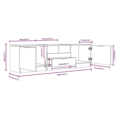 Mobile Porta TV Bianco 140x35x40 cm in Legno Multistrato - homemem39