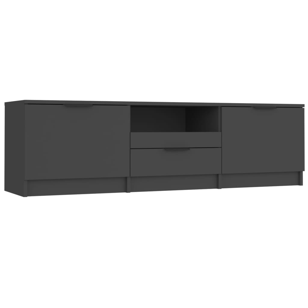 Mobile Porta TV Nero 140x35x40 cm in Legno Multistrato - homemem39