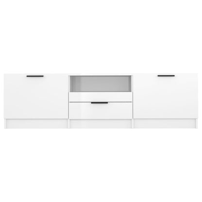 Mobile Porta TV Bianco Lucido 140x35x40 cm in Legno Multistrato - homemem39