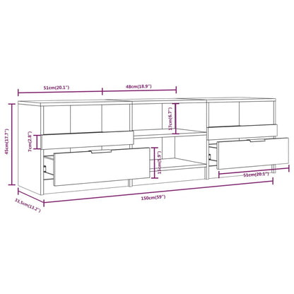 Mobile per TV Rovere Sonoma 150x33,5x45cm Legno Ingegnerizzato - homemem39