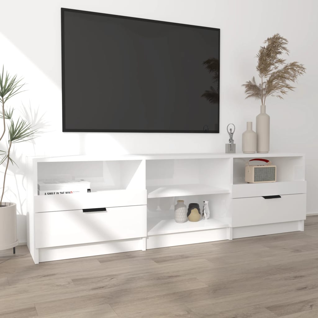 Mobile per TV Bianco Lucido 150x33,5x45cm Legno Ingegnerizzato - homemem39