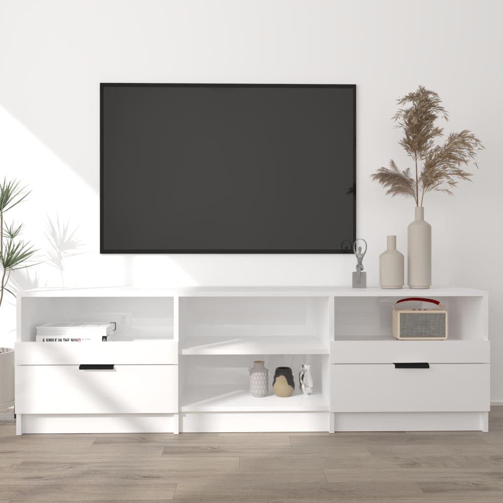 Mobile per TV Bianco Lucido 150x33,5x45cm Legno Ingegnerizzato - homemem39