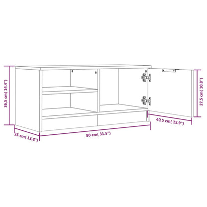 Mobile Porta TV Bianco 80x35x36,5 cm in Legno Multistrato - homemem39