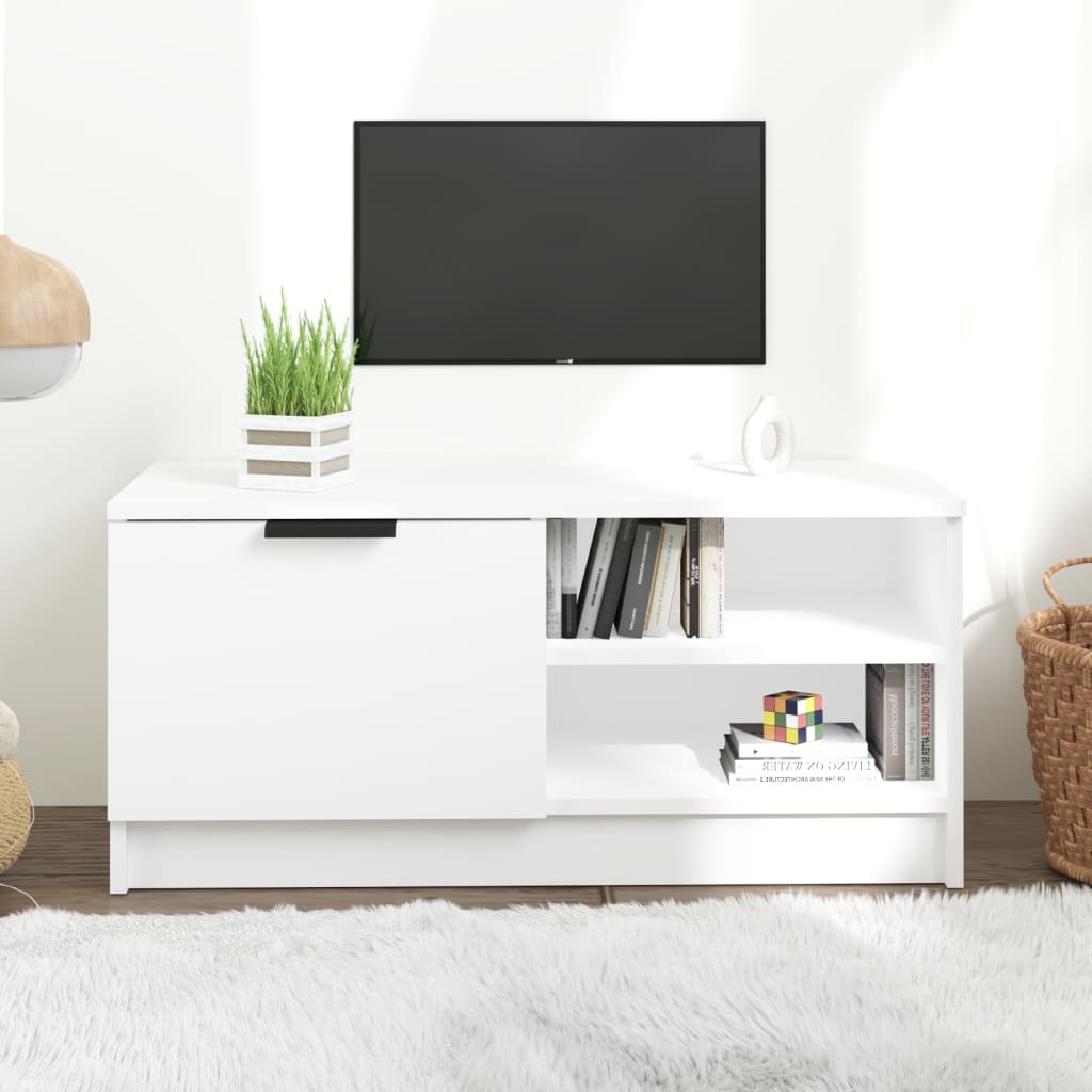 Mobile Porta TV Bianco 80x35x36,5 cm in Legno Multistrato - homemem39