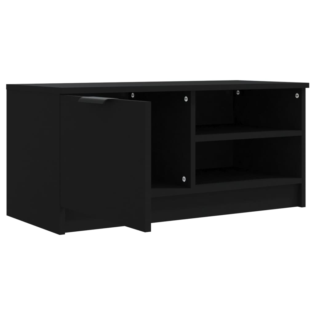 Mobile Porta TV Nero 80x35x36,5 cm in Legno Multistrato - homemem39