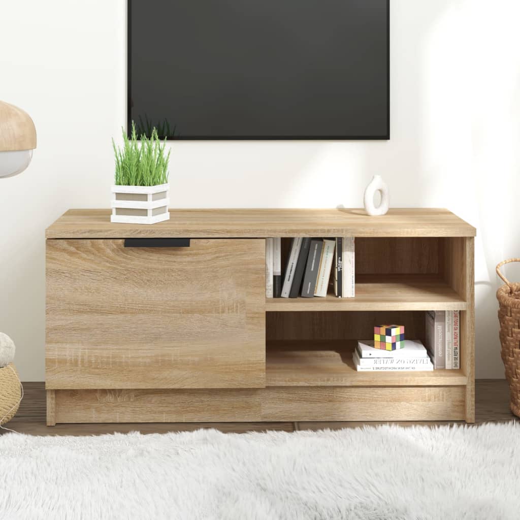 Mobile Porta TV Rovere Sonoma 80x35x36,5cm in Legno Multistrato - homemem39