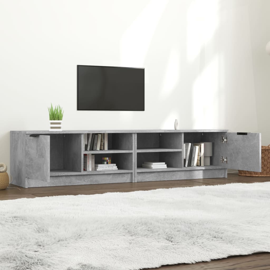 Mobili TV 2 pz Grigio Cemento 80x35x36,5cm in Legno Multistrato - homemem39