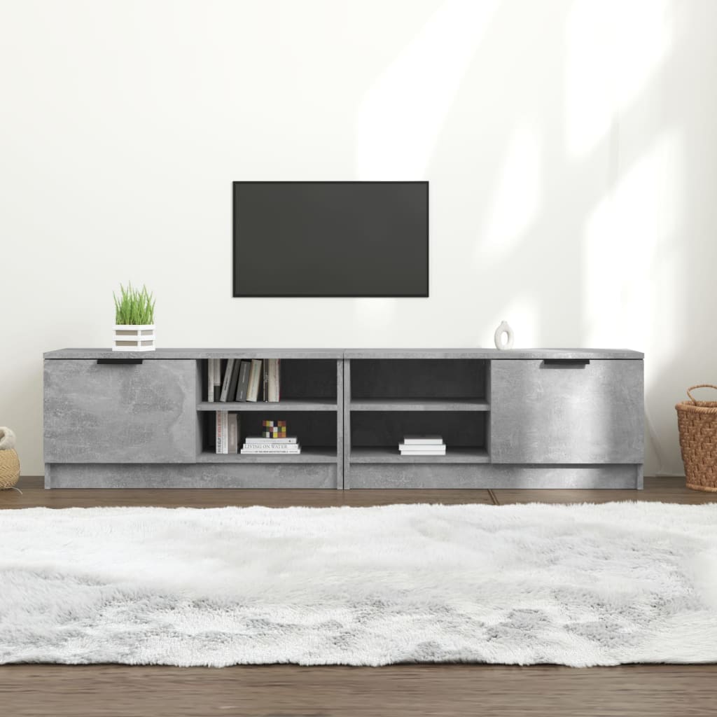 Mobili TV 2 pz Grigio Cemento 80x35x36,5cm in Legno Multistrato - homemem39