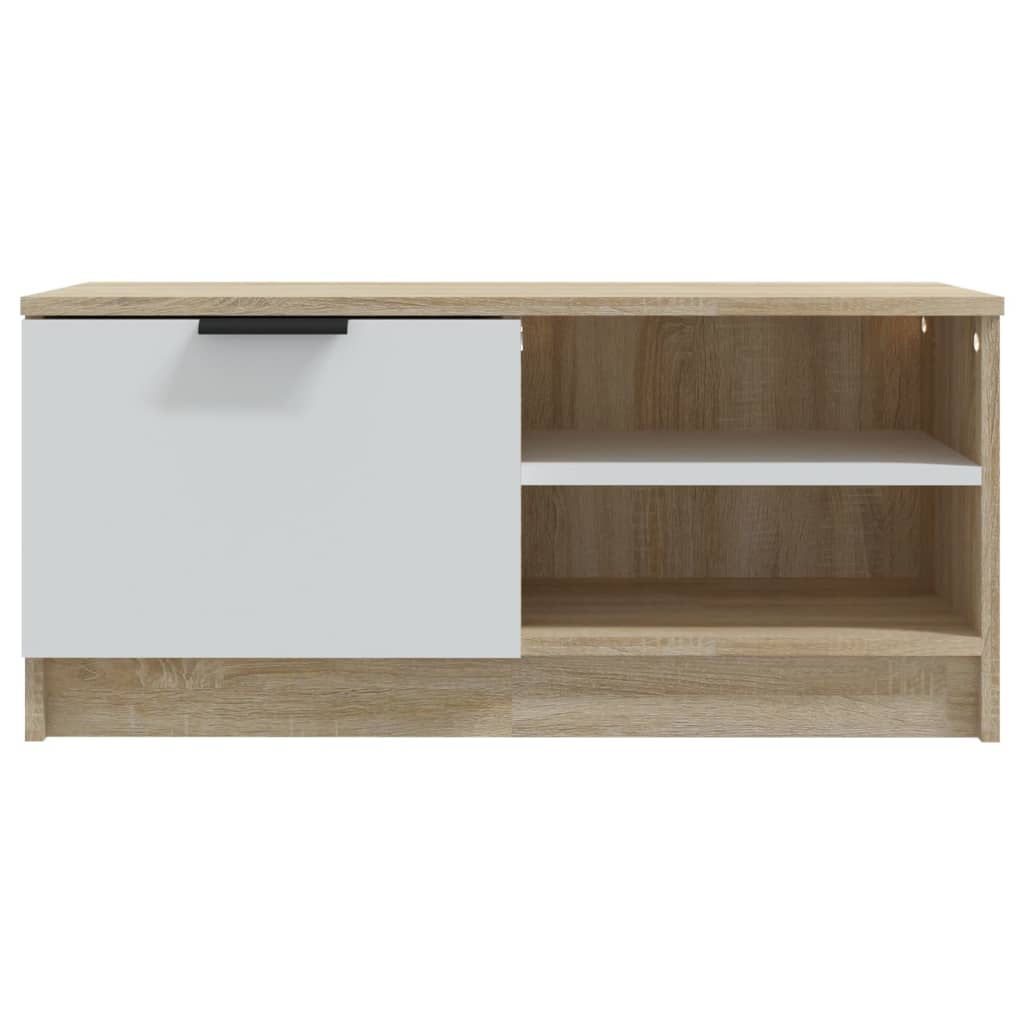 Mobili TV 2pz Bianco e Sonoma 80x35x36,5cm Legno Multistrato - homemem39