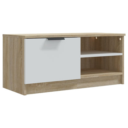 Mobili TV 2pz Bianco e Sonoma 80x35x36,5cm Legno Multistrato - homemem39