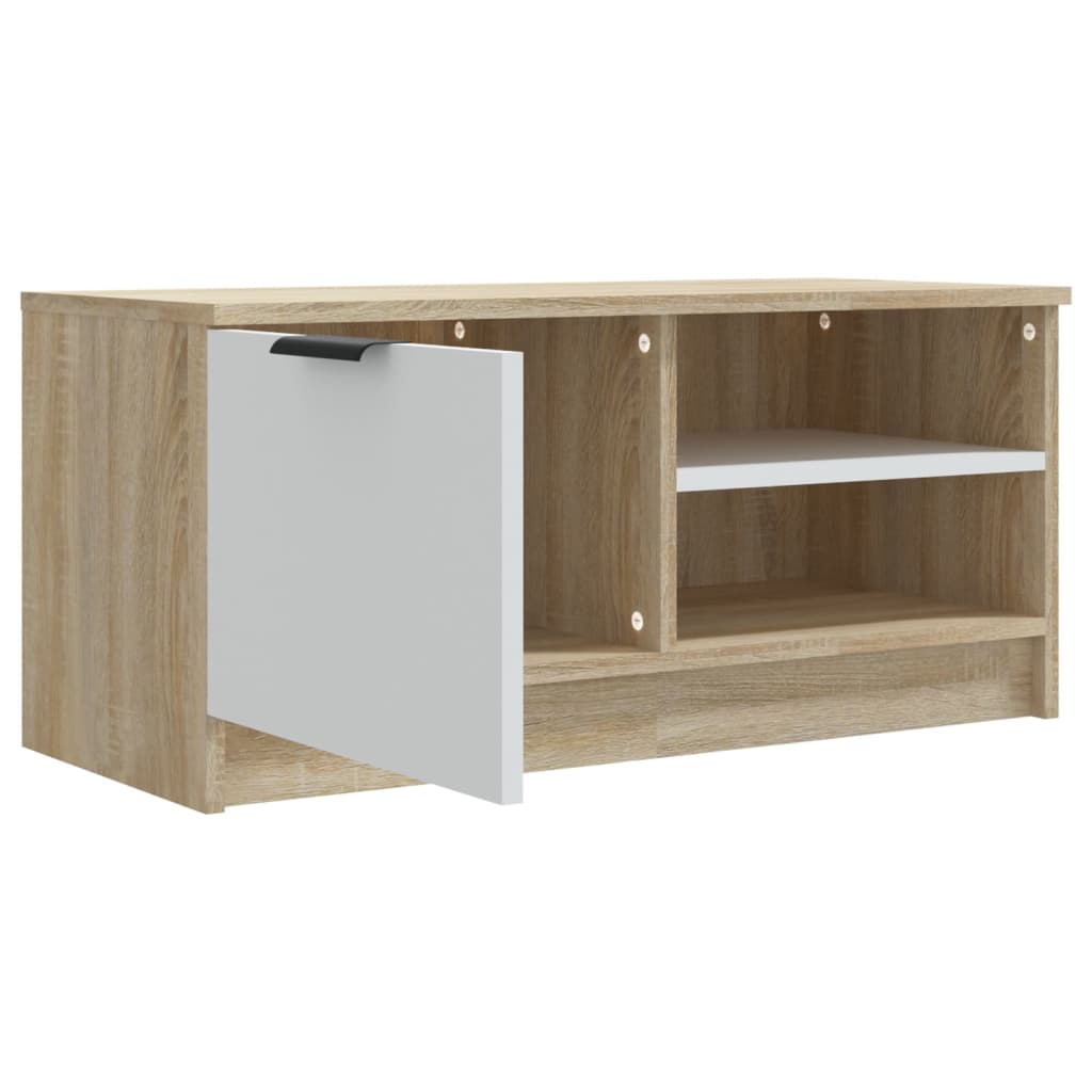 Mobili TV 2pz Bianco e Sonoma 80x35x36,5cm Legno Multistrato - homemem39