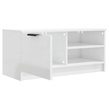 Mobile Porta TV Bianco Lucido 80x35x45 cm in Legno Multistrato - homemem39