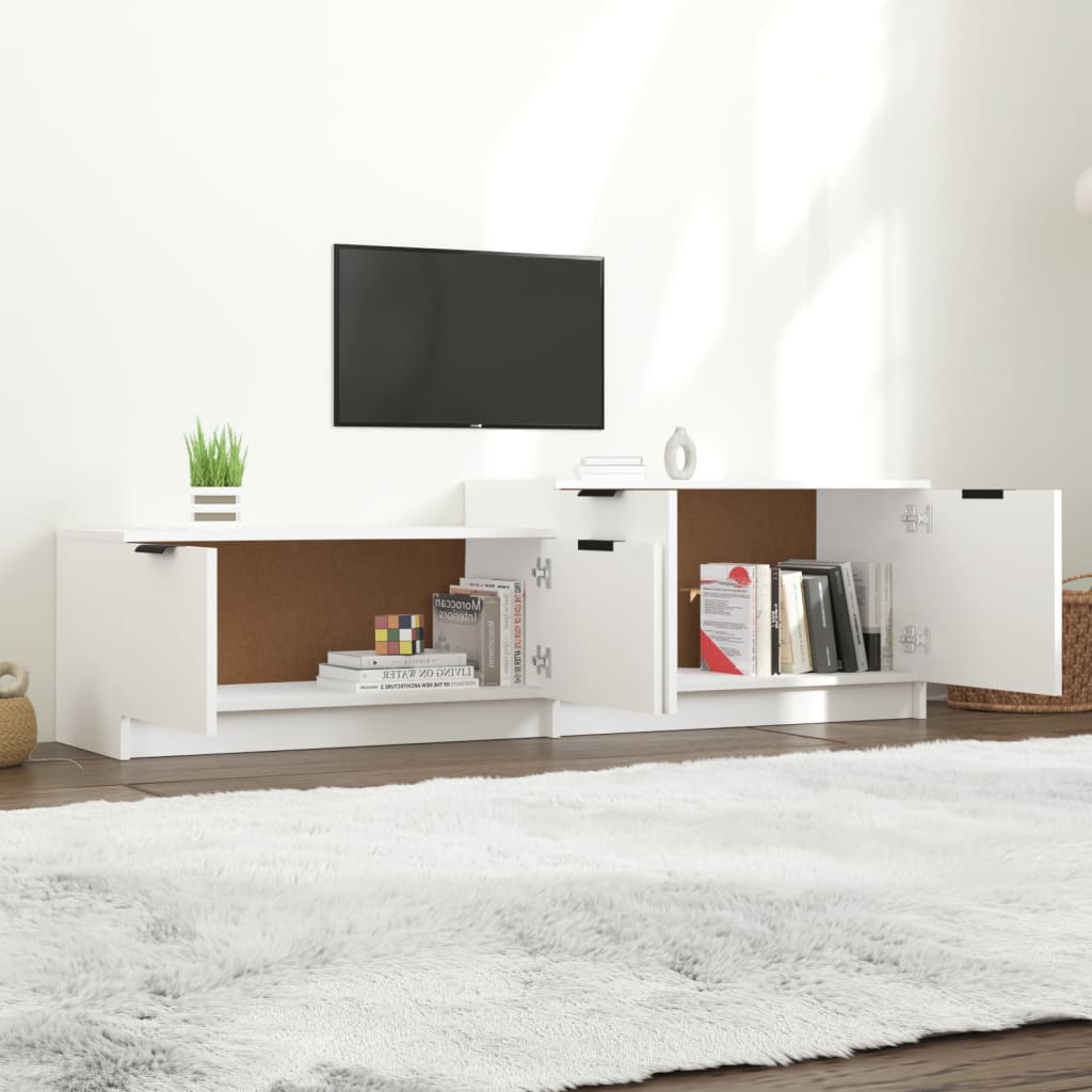 Mobile Porta TV Bianco 158,5x36x45 cm in Legno Multistrato - homemem39