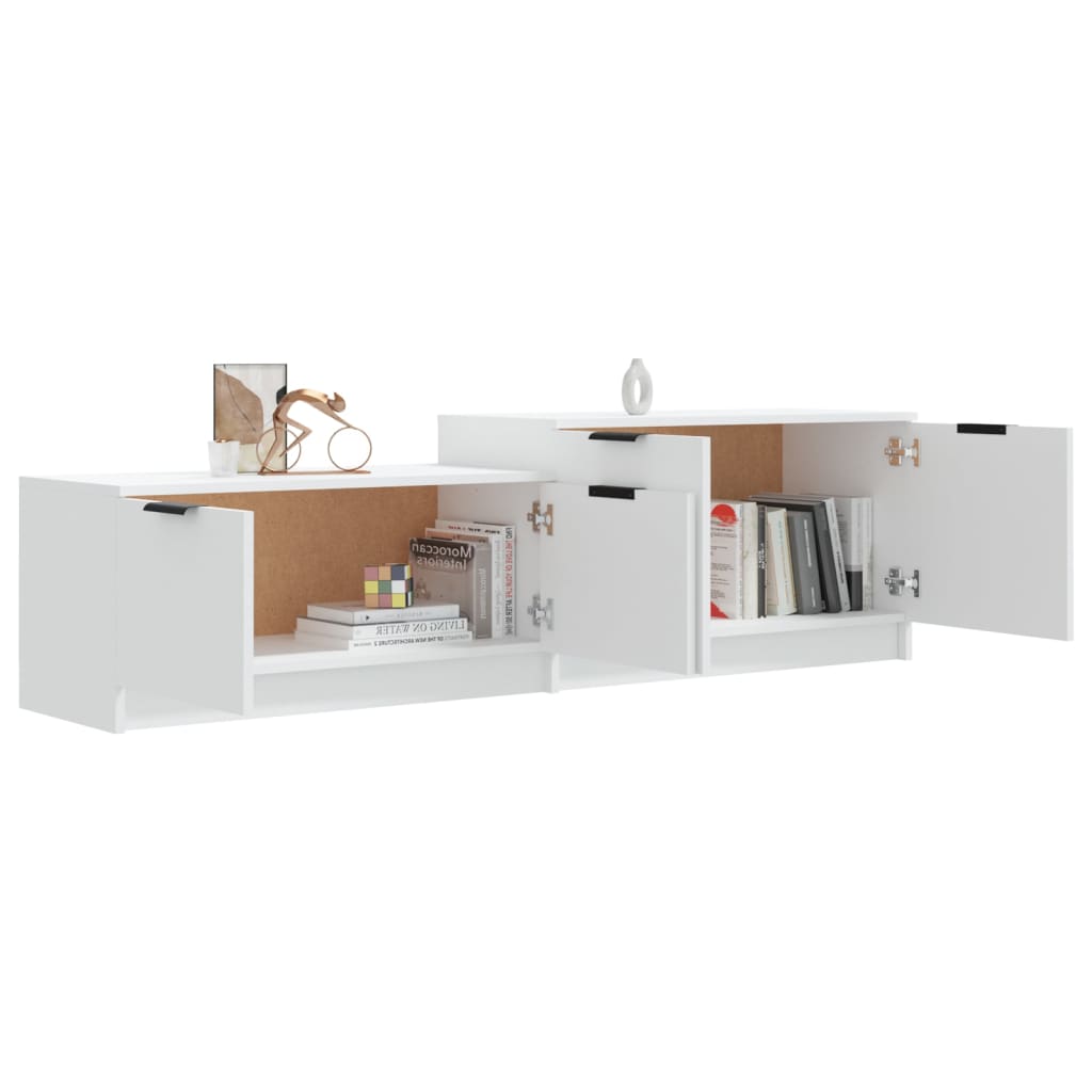 Mobile Porta TV Bianco 158,5x36x45 cm in Legno Multistrato - homemem39