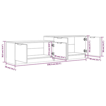 Mobile Porta TV Bianco 158,5x36x45 cm in Legno Multistrato - homemem39