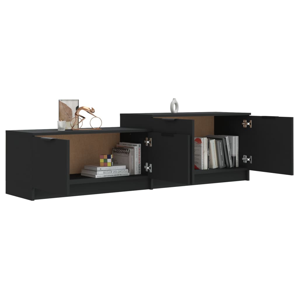 Mobile Porta TV Nero 158,5x36x45 cm in Legno Multistrato - homemem39