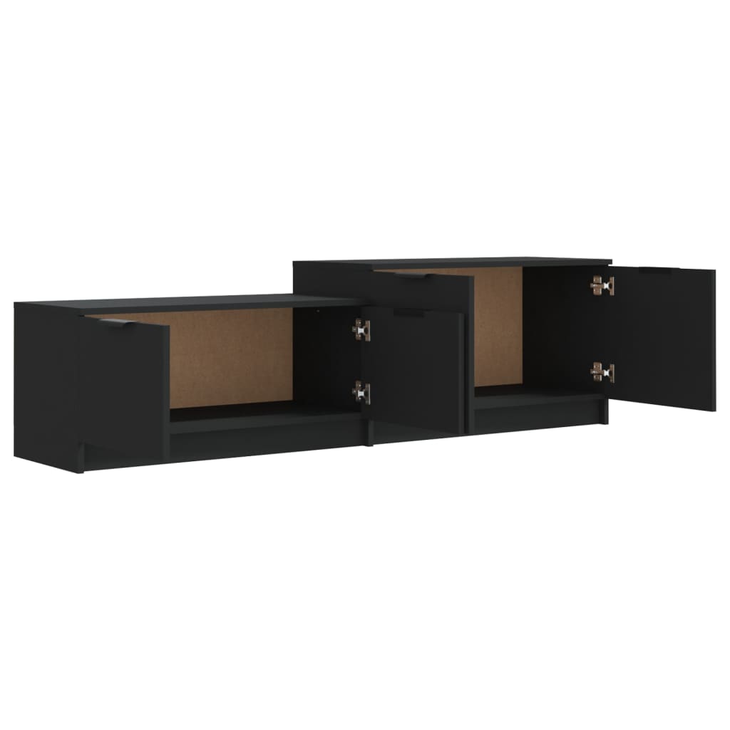 Mobile Porta TV Nero 158,5x36x45 cm in Legno Multistrato - homemem39