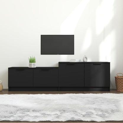 Mobile Porta TV Nero 158,5x36x45 cm in Legno Multistrato - homemem39