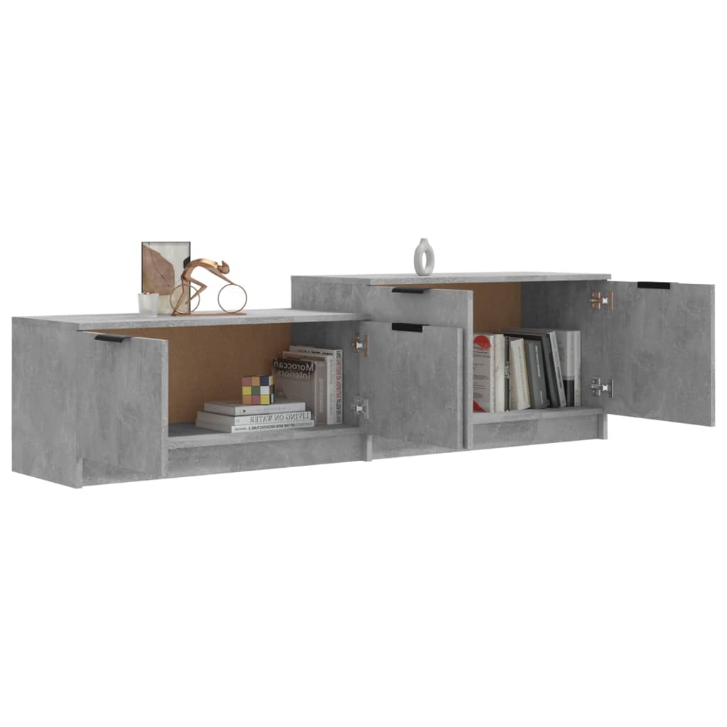 Mobile Porta TV Grigio Cemento 158,5x36x45 cm Legno Multistrato - homemem39