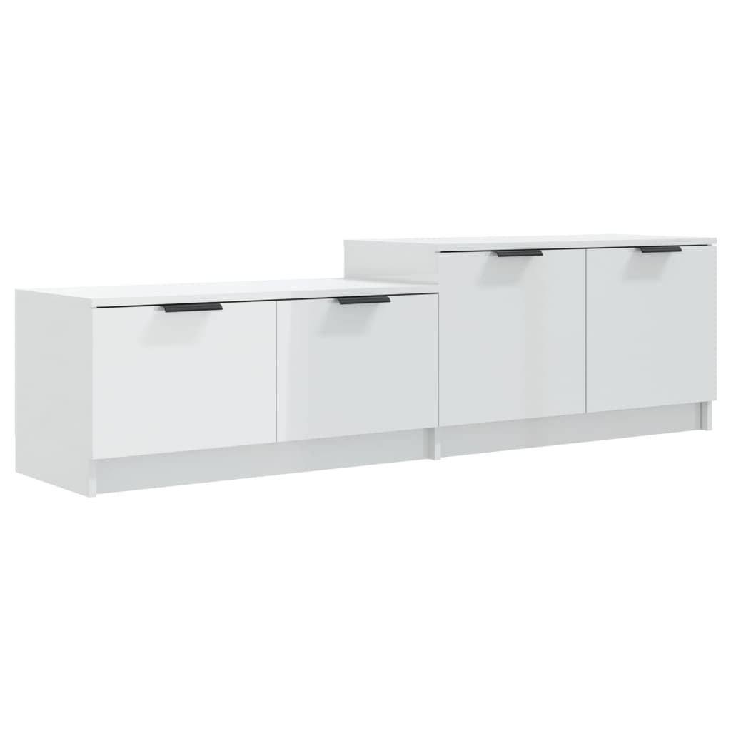 Mobile Porta TV Bianco Lucido 158,5x36x45 cm Legno Multistrato - homemem39