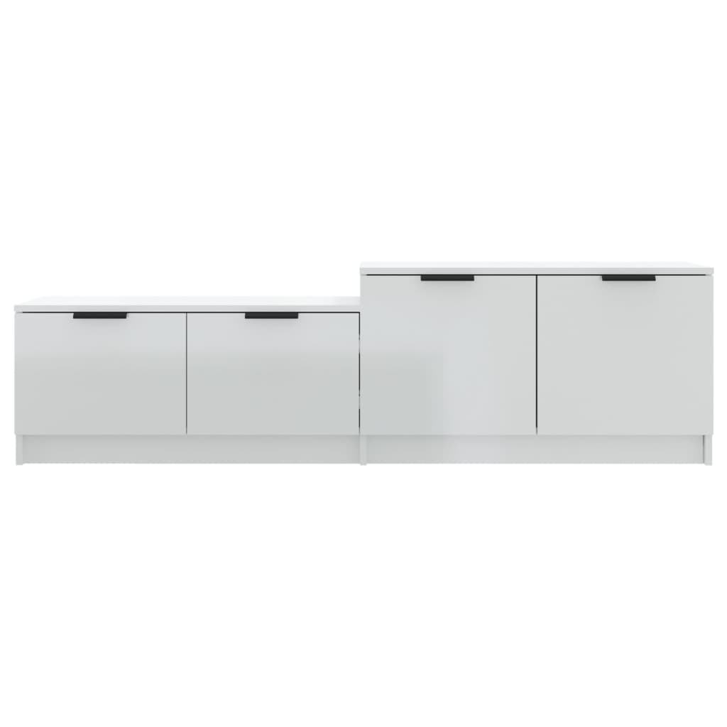 Mobile Porta TV Bianco Lucido 158,5x36x45 cm Legno Multistrato - homemem39