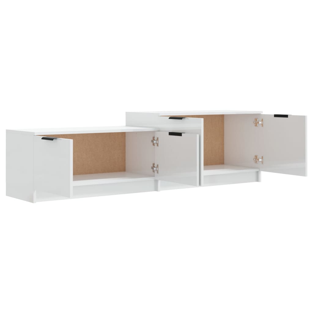 Mobile Porta TV Bianco Lucido 158,5x36x45 cm Legno Multistrato - homemem39