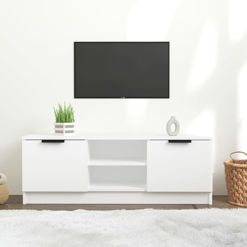 Mobile Porta TV Bianco 102x35x36,5 cm in Legno Multistrato - homemem39