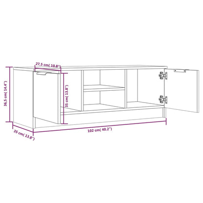 Mobile Porta TV Bianco 102x35x36,5 cm in Legno Multistrato - homemem39