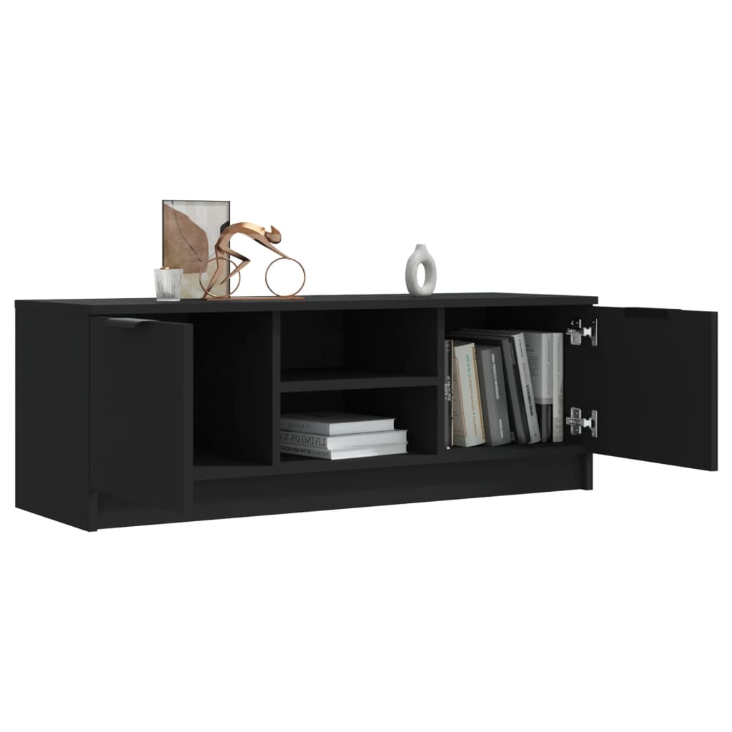 Mobile Porta TV Nero 102x35x36,5 cm in Legno Multistrato - homemem39