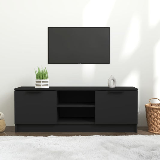 Mobile Porta TV Nero 102x35x36,5 cm in Legno Multistrato - homemem39