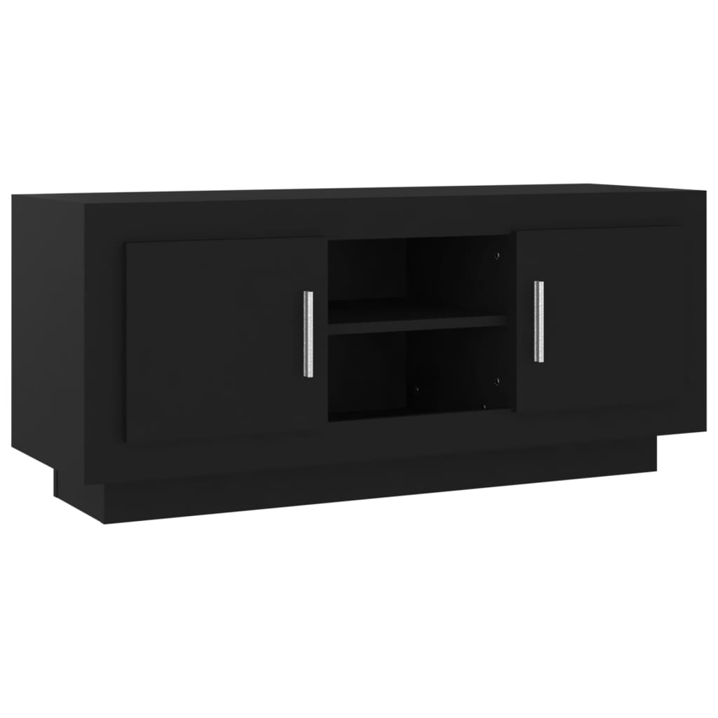 Mobile Porta TV Nero 102x35x45 cm in Legno Multistrato - homemem39