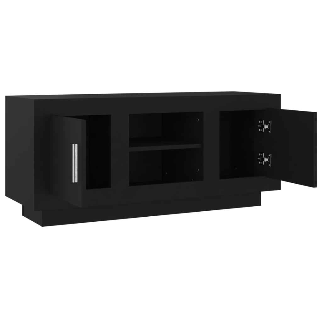 Mobile Porta TV Nero 102x35x45 cm in Legno Multistrato - homemem39