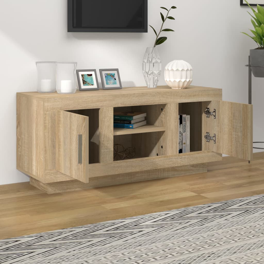 Mobile Porta TV Rovere Sonoma 102x35x45 cm in Legno Multistrato - homemem39