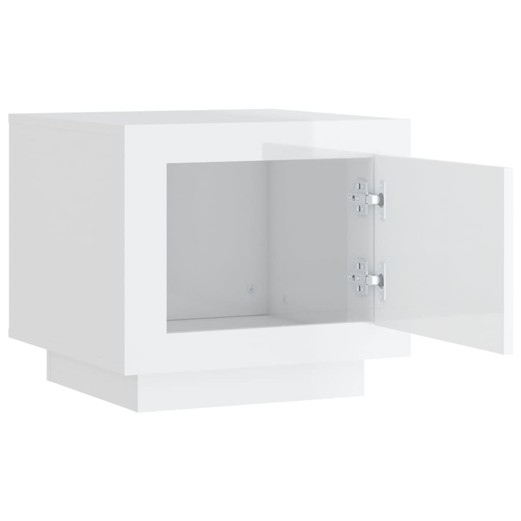 Tavolino da Salotto Bianco Lucido 51x50x45 cm Legno Multistrato - homemem39