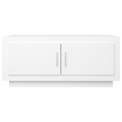 Tavolino da Salotto Bianco 102x50x45 cm in Legno Compensato - homemem39