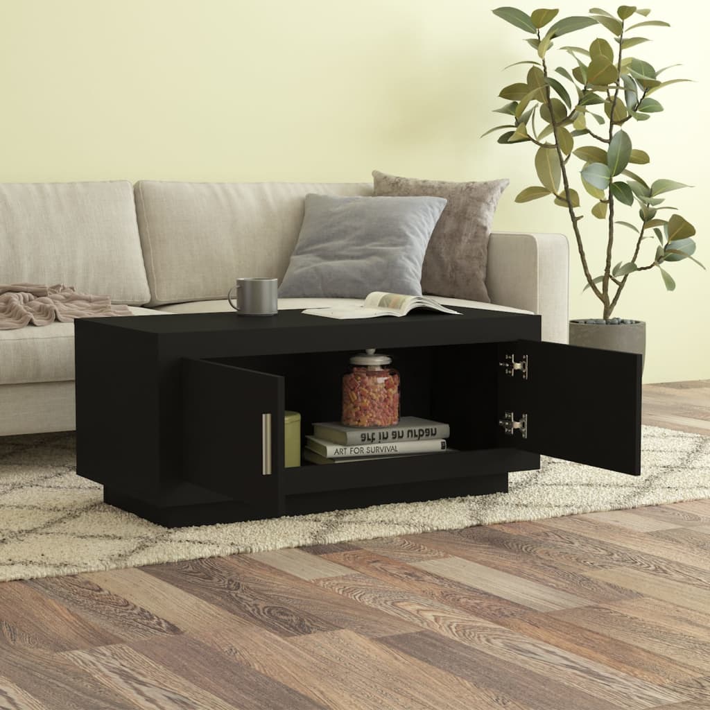 Tavolino da Salotto Nero 102x50x45 cm in Legno Compensato - homemem39