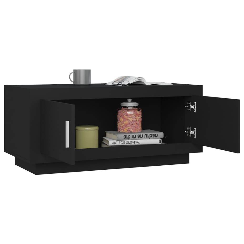 Tavolino da Salotto Nero 102x50x45 cm in Legno Compensato - homemem39